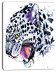 Ferocious Snow Leopard Face, Animal Canvas Art Print, 28"x60"