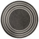 8" Round Gray Stripe Border Indoor Outdoor Area Rug