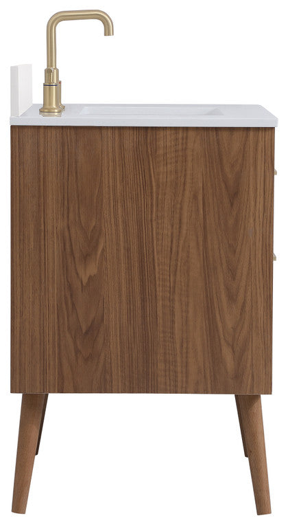 Bella 30" Bathroom Vanity, White With Backsplash