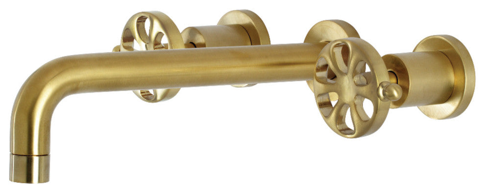 KS8027RX Two-Handle Wall Mount Tub Faucet, Brushed Brass