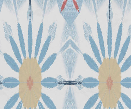 30x60" Chaney, Geometric Print Beach Towel, Light Blue