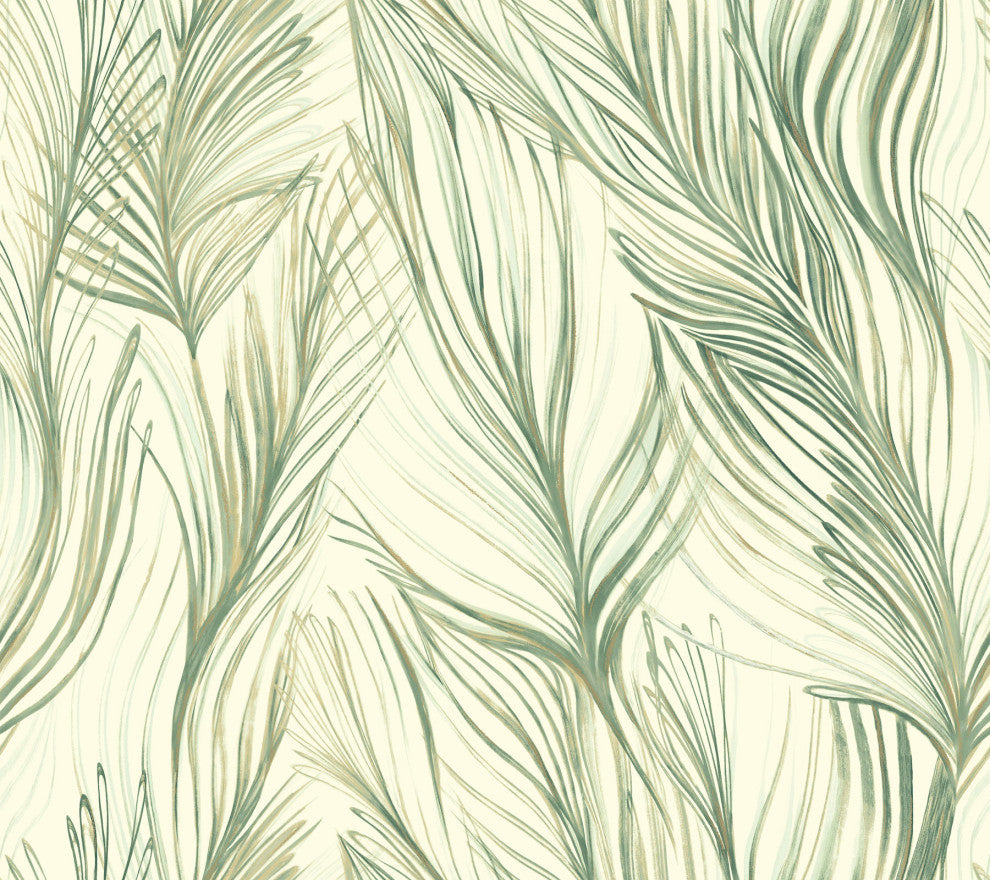 Green Peaceful Plume Wallpaper