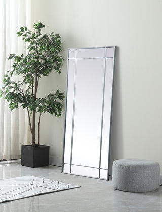 French Panel Full Length Mirror 30x70", Silver