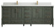 Aberdeen 84 Double Sink Bath Vanity in Pewter Green 2" White Quartz
