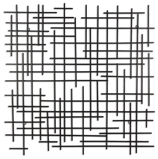 Iquara Small Black Square Metal Wall Art