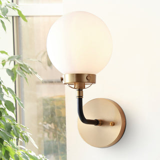 Caleb 1-Light Brass Wall Sconce, Brass Gold/Black, 1 - Light(s)