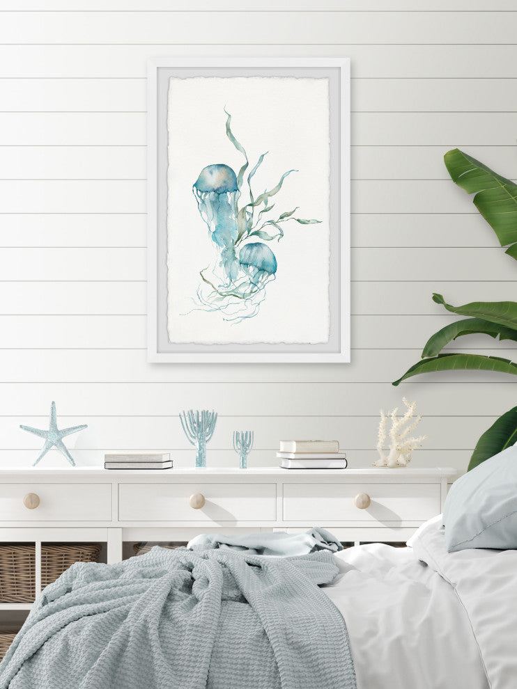 "Jellyfish Pair" Framed Painting Print, 12x18