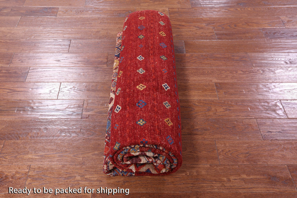 6' 3" X 9' 7" Hand Knotted Tribal Khorjin Wool Rug Q10755