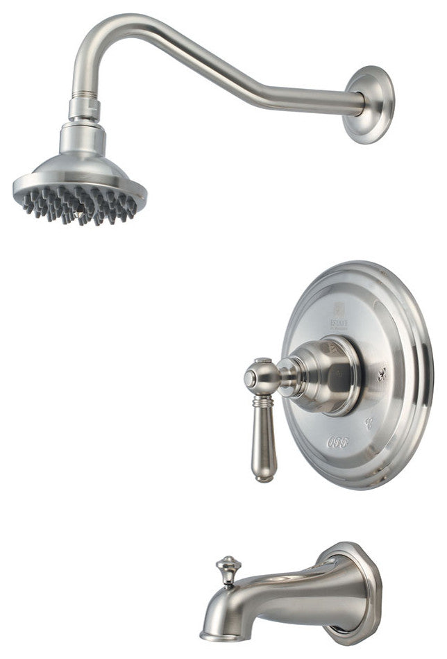 Americana Single Handle Tub and Shower Trim Set, Brushed Nickel