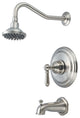 Americana Single Handle Tub and Shower Trim Set, Brushed Nickel
