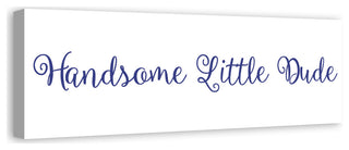 Handsome Little Dude 12"x36" Canvas Wall Art, Blue