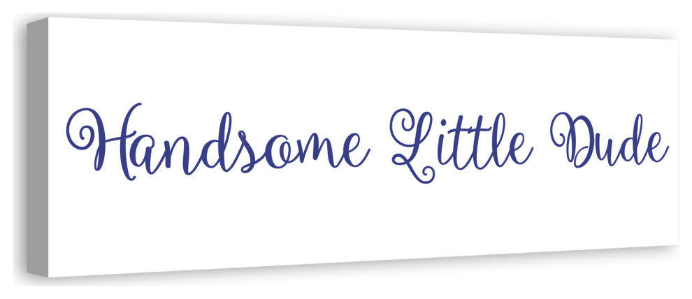 Handsome Little Dude 12"x36" Canvas Wall Art, Blue