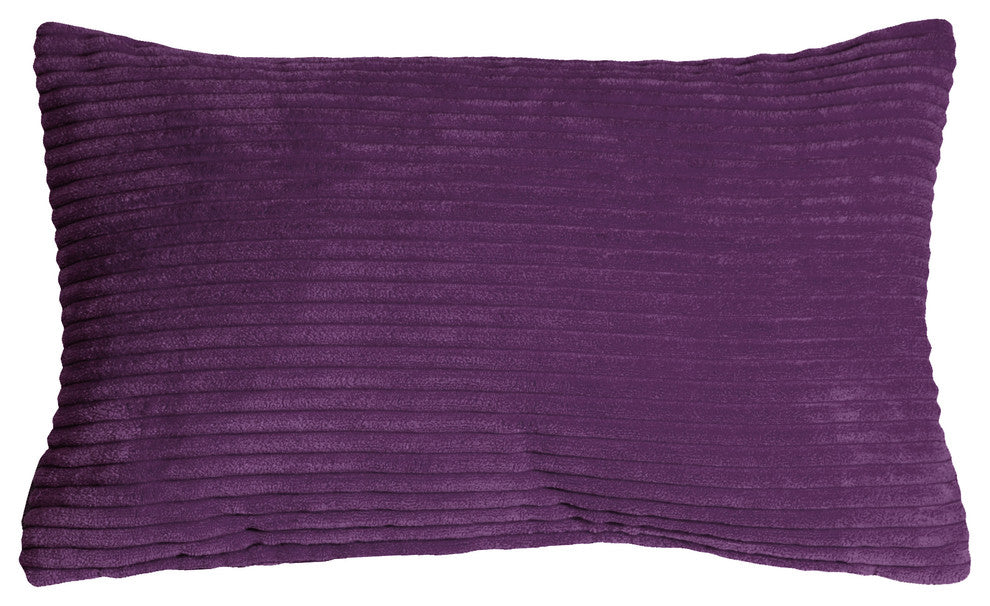 Pillow Decor - Wide Wale Corduroy 12 x 20 Throw Pillows, Purple