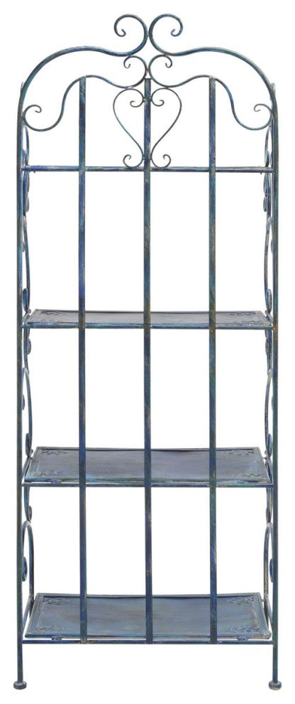 Safavieh Tyrique 4 Tier Shelf Unit, Mossy Blue