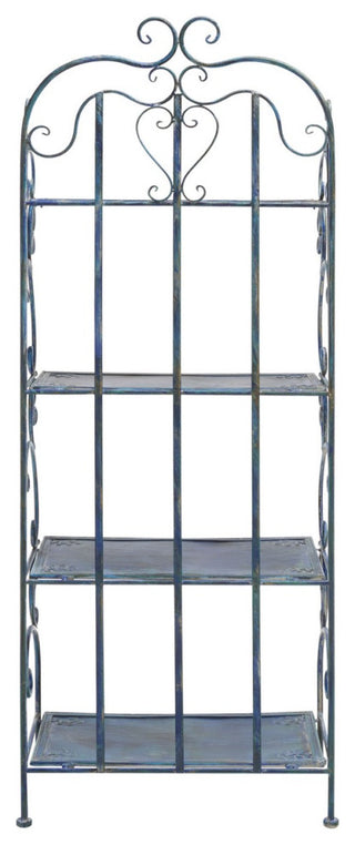 Safavieh Tyrique 4 Tier Shelf Unit, Mossy Blue