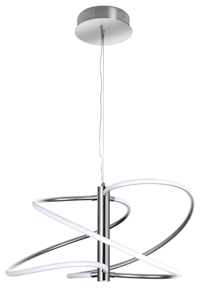 Romy Contemporary 1 Light Polished Chrome White Metal Pendant