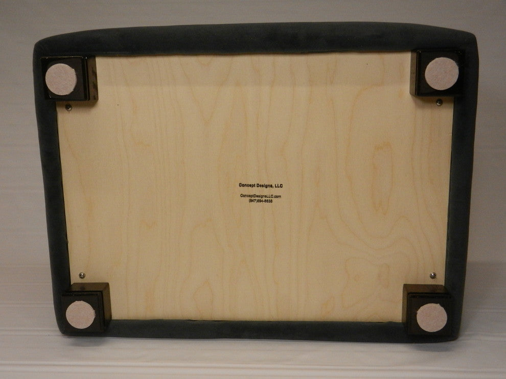 Grand Deco Tufted Suede Footstool - Available in 7 colors, Black