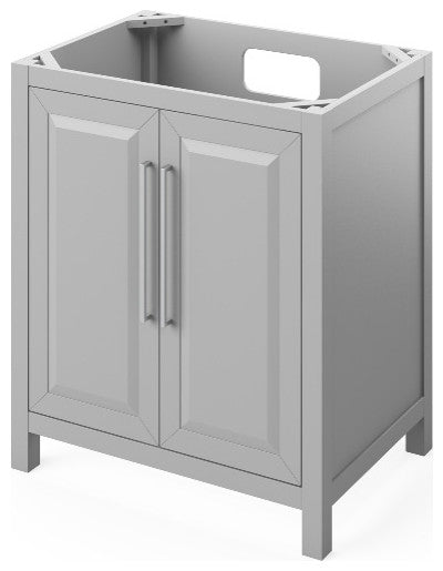 Cade Transitional 30" Grey Bathroom Vanity, Boulder Cultured Marble Vanity Top