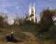 Jean-Baptiste-Camille Corot Landscape With a White Tower Wall Decal
