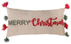Merry Christmas Tassles Embroidered Pillow
