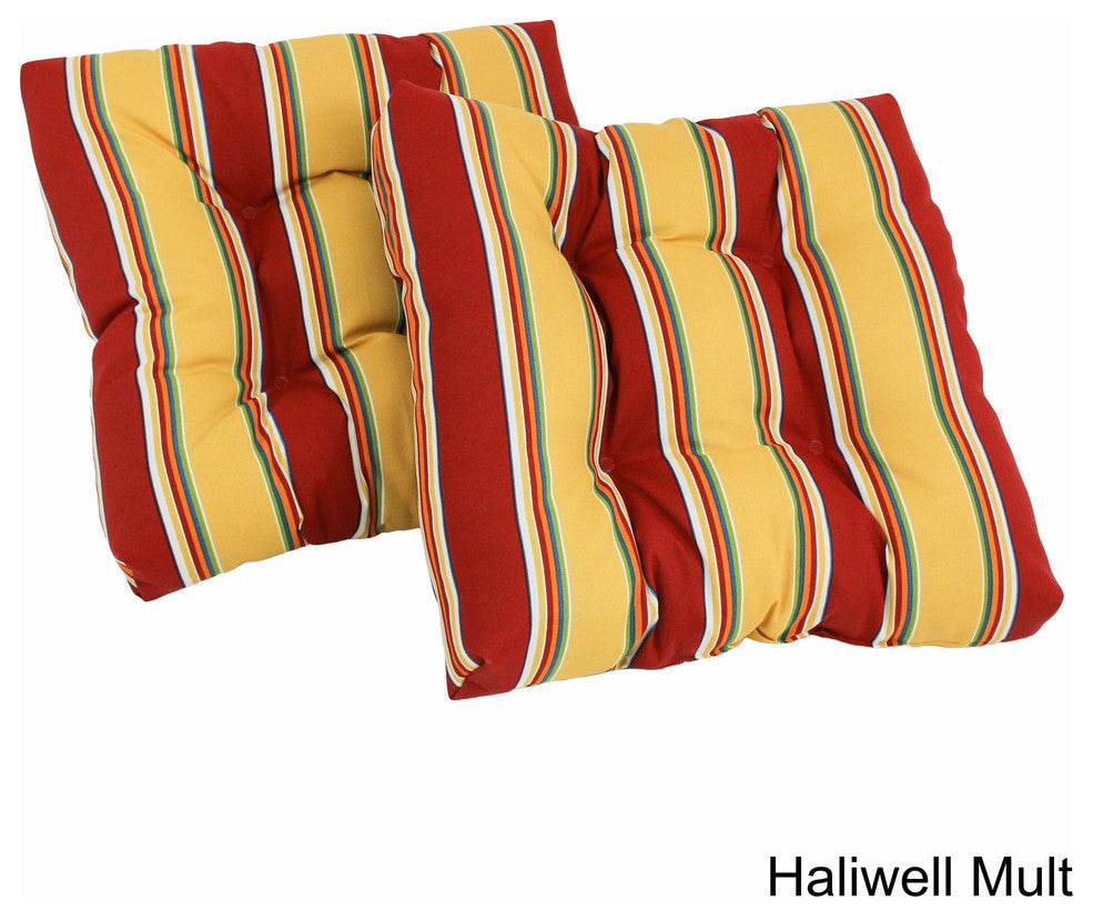 19" Squared Tufted Dining Chair Cushion, Set of 2, Haliwell Multi
