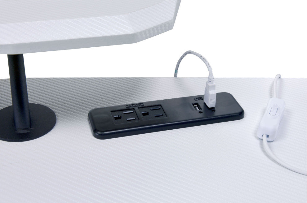Acme Vildre Gaming Table With USB Port Black and White Finish