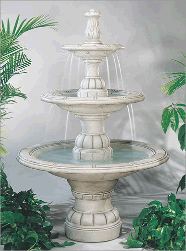 Large Contemporary Tier Fountain, Aged Iron