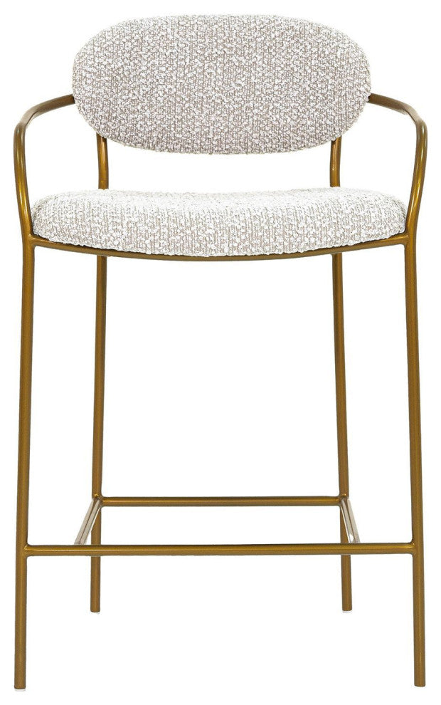 Oasis Upholstered Arm Counter Stool, Pearl Gray
