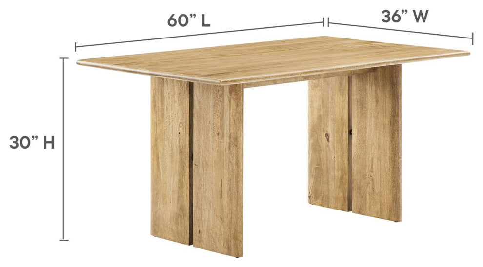 Amistad 60" Wood Dining Table - Oak