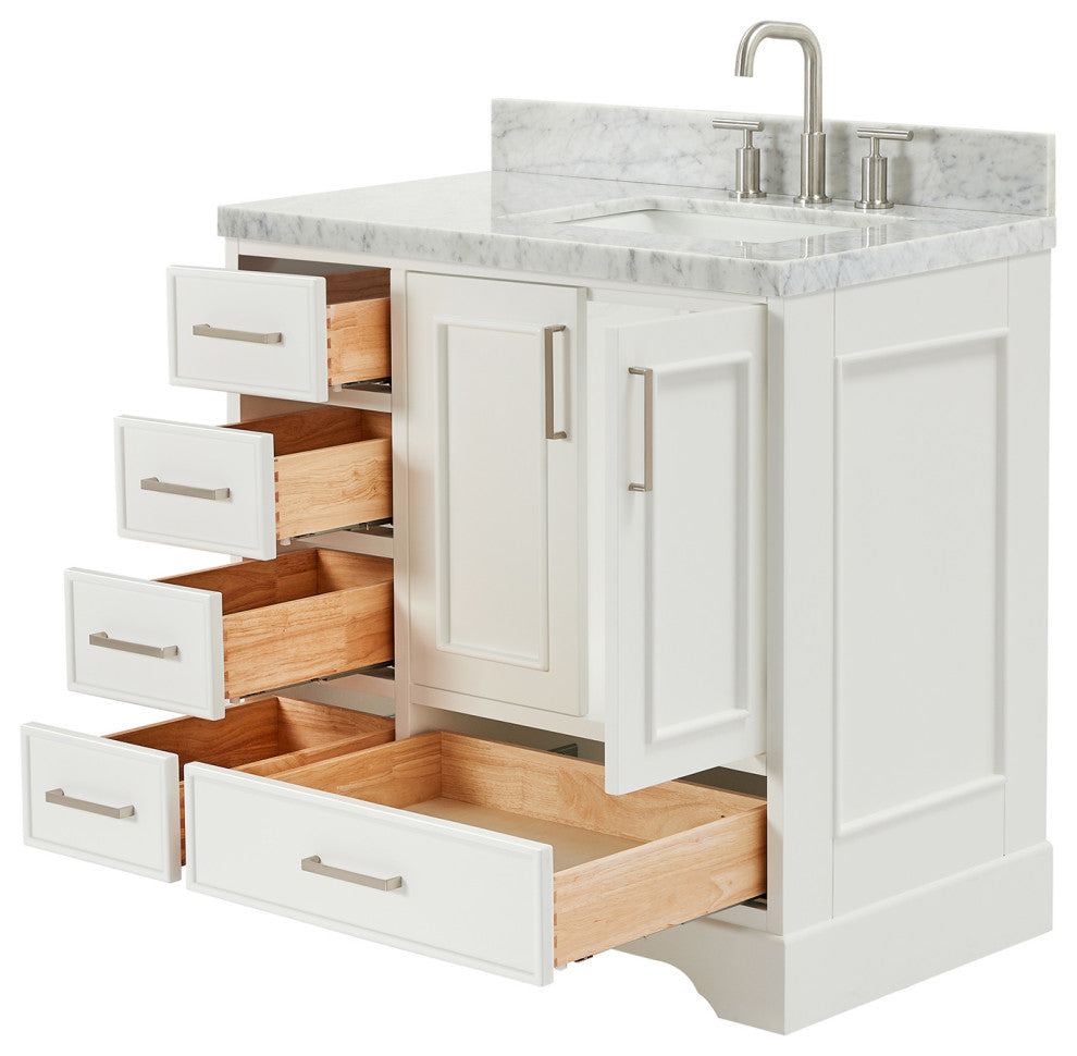 Ariel Stafford 37" Single Right Offset Rectangle Sink Bathroom Vanity