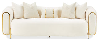 Sassani Chenille Sofa, Crepe/Gold