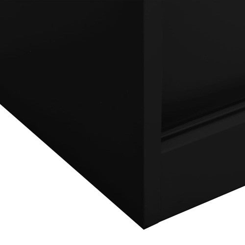 vidaXL Office Cabinet with Sliding Door Black 35.4" Steel Storage Side Cabinet