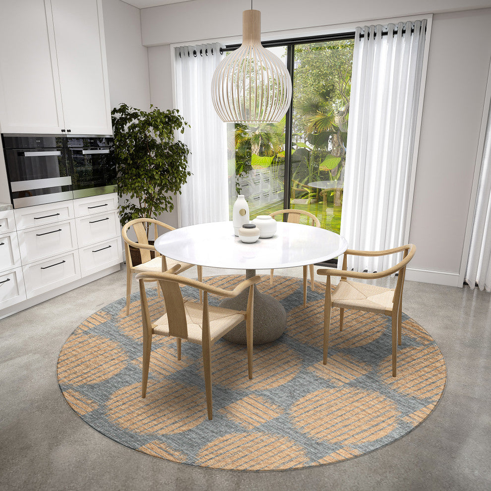 Indoor/Outdoor Sedona SN13 Eclipse Machine Washable 8' x 8' Round Rug