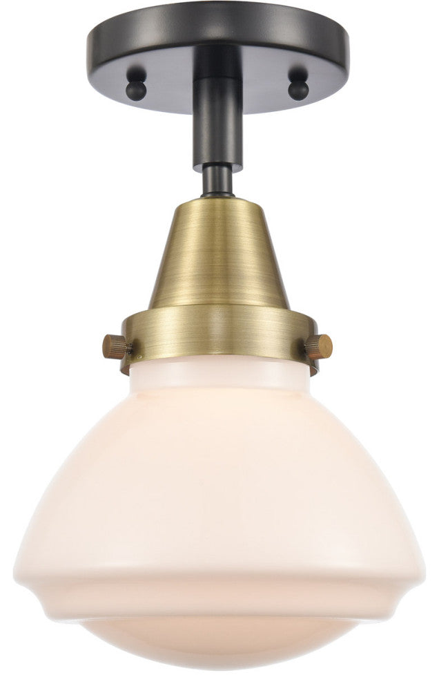 Innovations 447-1C-BAB-G321-LED Olean 1 Light Flush Mount, Black Antique Brass