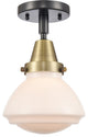 Innovations 447-1C-BAB-G321-LED Olean 1 Light Flush Mount, Black Antique Brass
