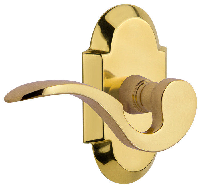 Cottage Plate With Manor Lever, Polished Brass, Passage, Right-Handed