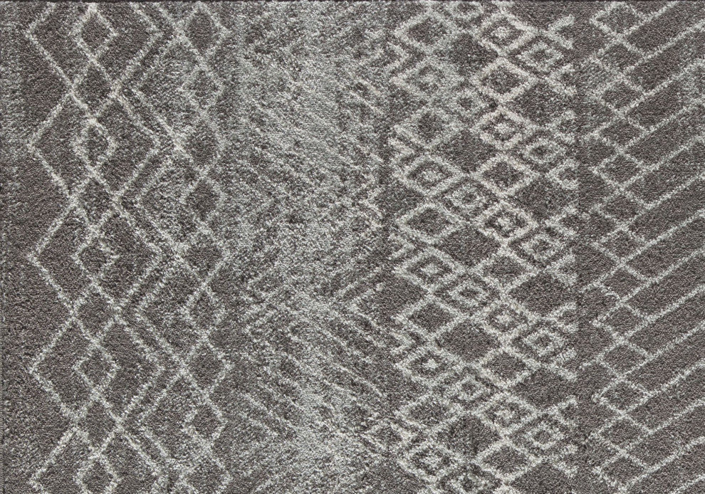 Cove Nocturne Gray Moroccan Tribal Gray Area Rug, 8'3"x10'0"