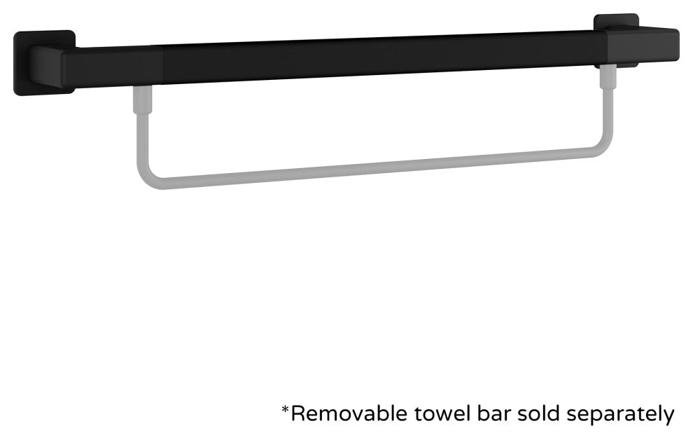 Seville 24-in Safety Bar Slip Resistant ADA Compliant 500 lb Weight Capacity, Matte Black
