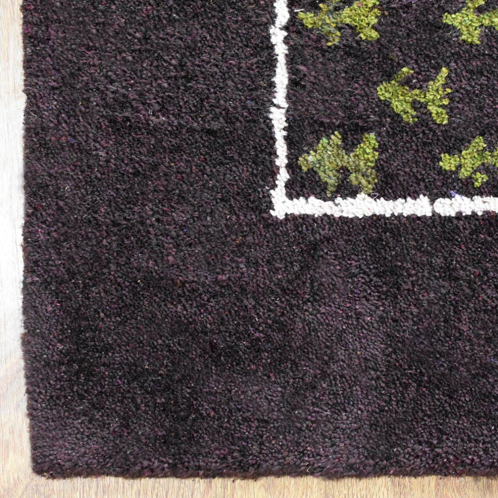 HAND KNOTTED LOOM SILK ECO-FRIENDLY AREA RUG -5'x8',Rectangle,Brown,Contemporary