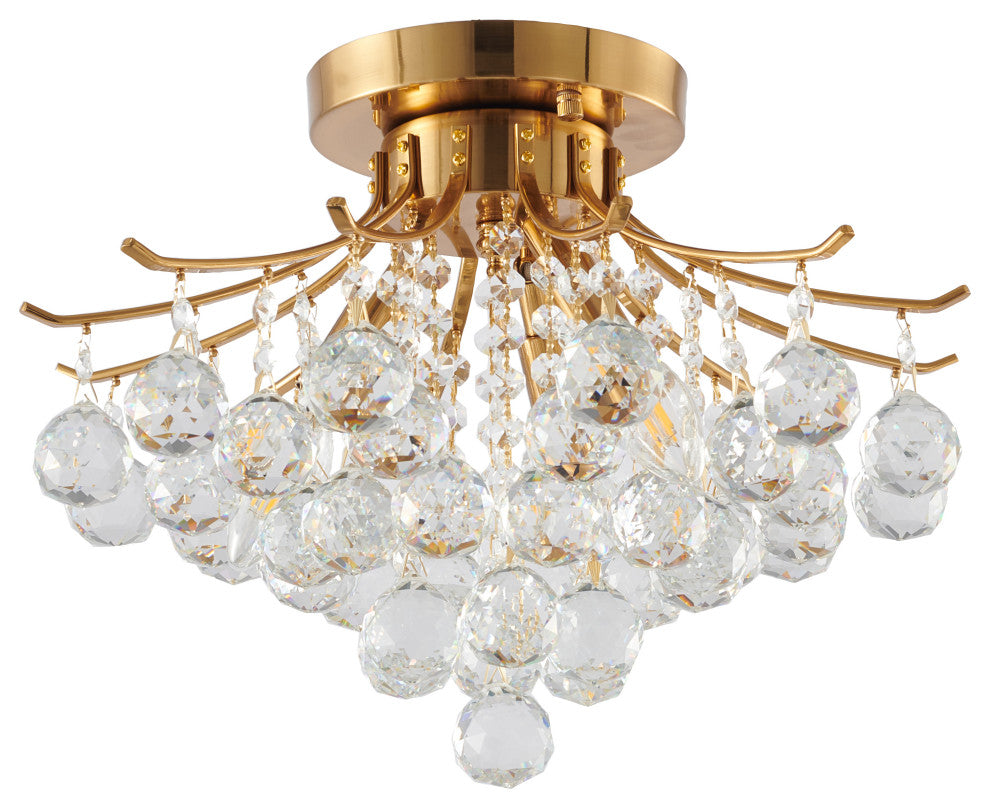 Bethel International BET02FM16BR 3-Light Semi Flush Mount, Stain Brass