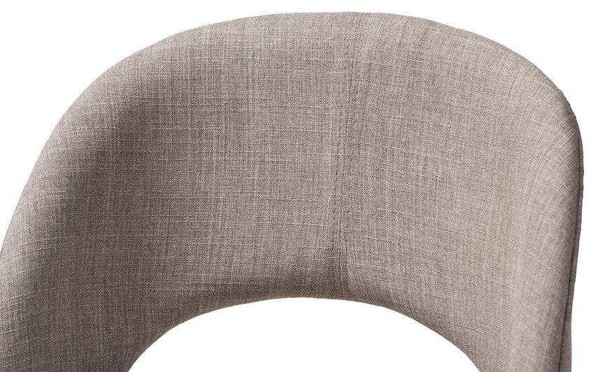 Melrose Light Gray Upholstered Walnut Wood Bar Stool, Set of 2