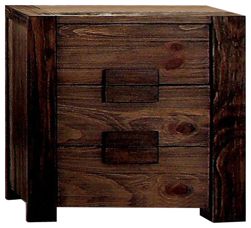 Janeiro Transitional Nightstand, Rustic Natural Tone