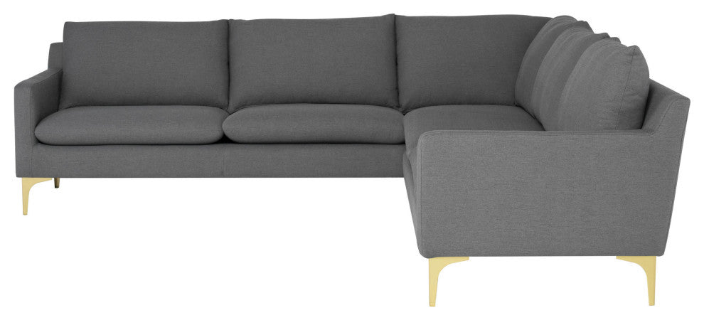 Anders Slate Grey Fabric Sectional Sofa, HGSC831