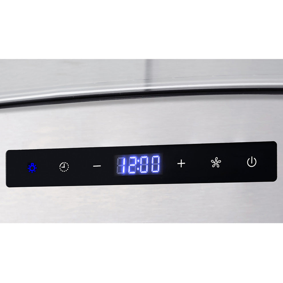 30" Ductless Wall Mount Range Hood, Stainless Steel With Soft Touch Control