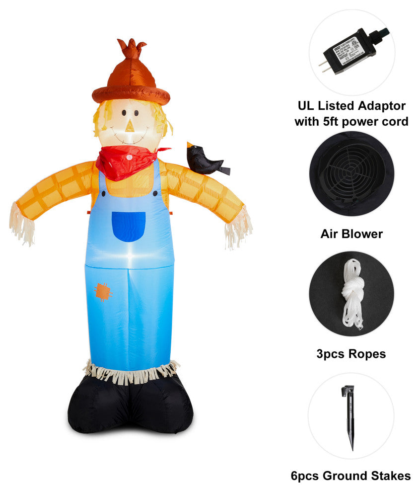 9FT Lighted Inflatable Scarecrow Decor