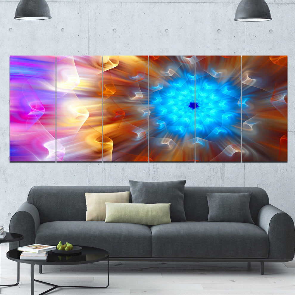 Multi Color Exotic Flower Petals, Floral Canvas Art Print, 70"x28", 6 Panels