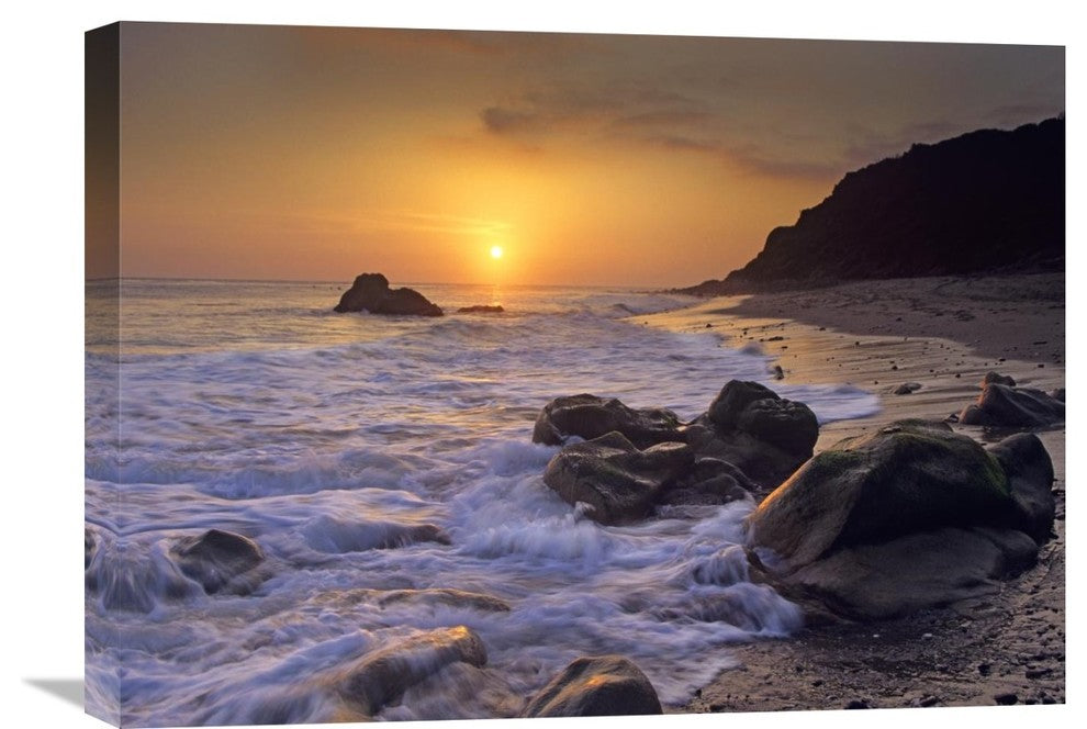 "Sunset Over Leo Carillo State Beach, Malibu, California" Artwork, 24" x 18"
