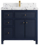 Sonoma 36" Center Sink Bath Vanity in Hale Navy Blue, 2" Viola Night