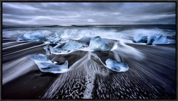 "Blue Diamonds" Framed Canvas Giclee by Jesus M. Garcia, 31x18"