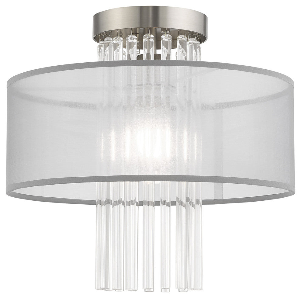 Livex Lighting Brushed Nickel 1-Light Ceiling Mount